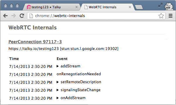 Figure 18-10. chrome://webrtc-internals
