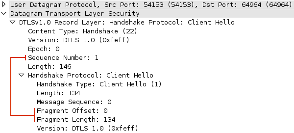 Figure 18-11. DTLS handshake records carry sequence and fragment offsets